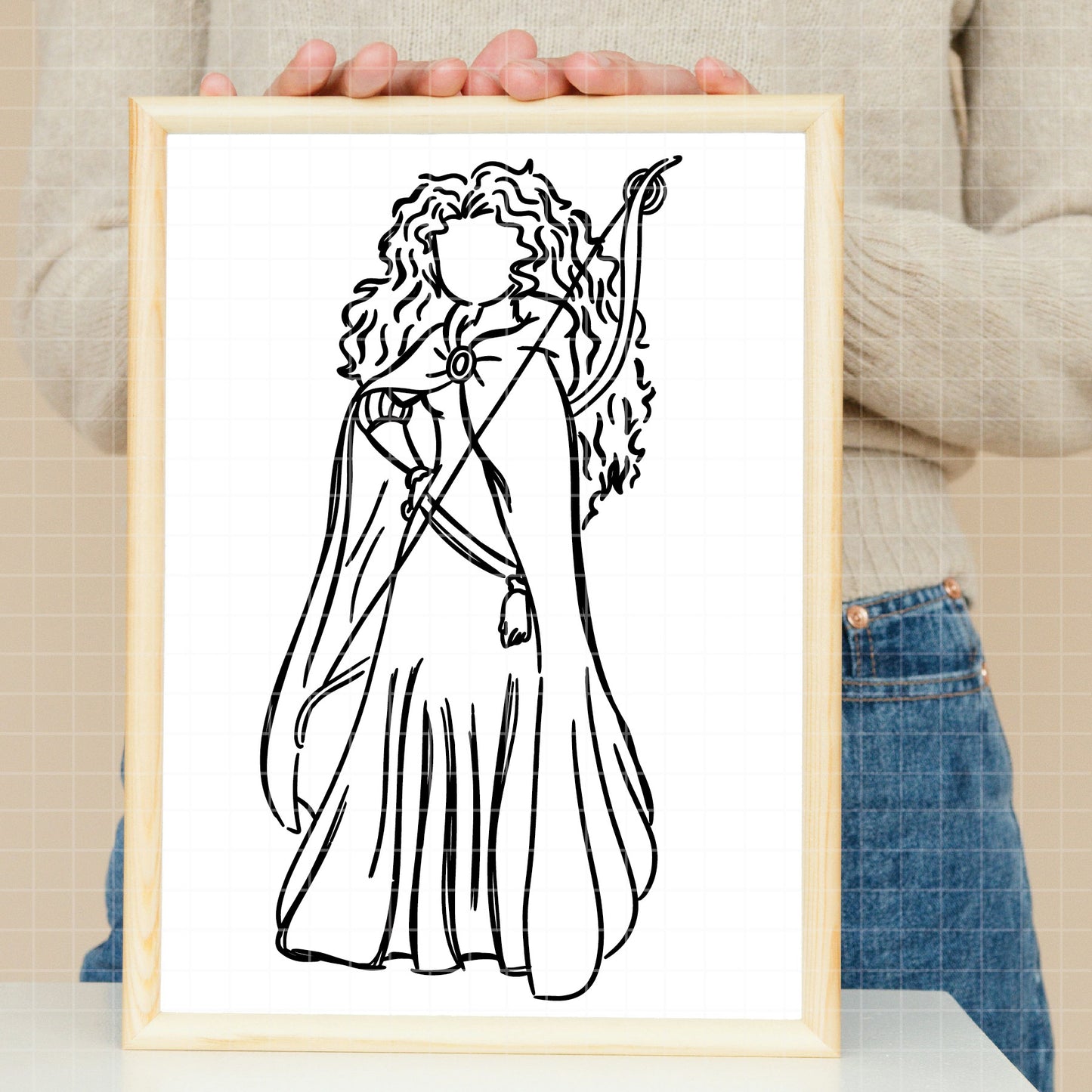 COD1668- Brave svg, merida svg, princess merida & co svg, princess svg, disney svg, outline svg, cut files for cricut, silhouette