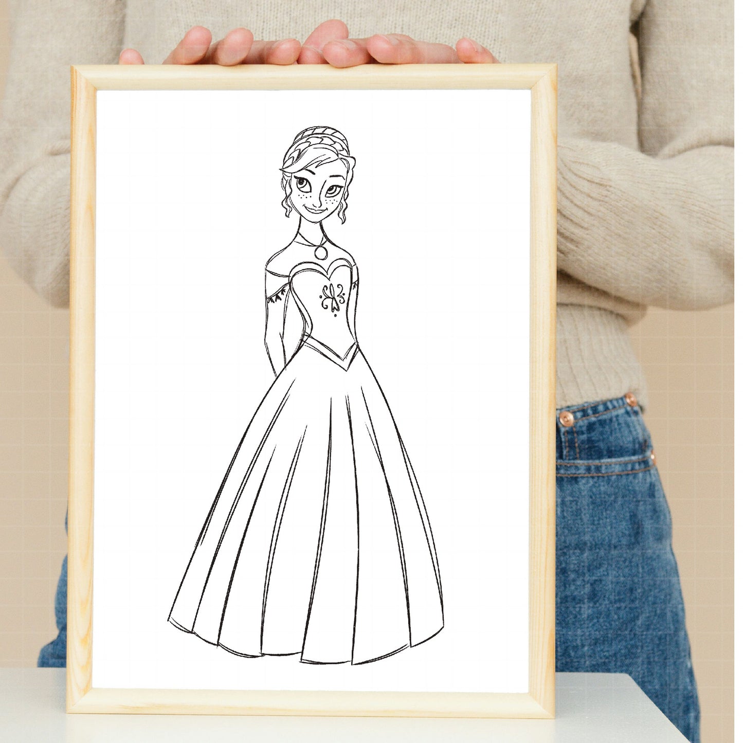 COD1682- Frozen png, Anna png,  Princess sketch png, Disney png