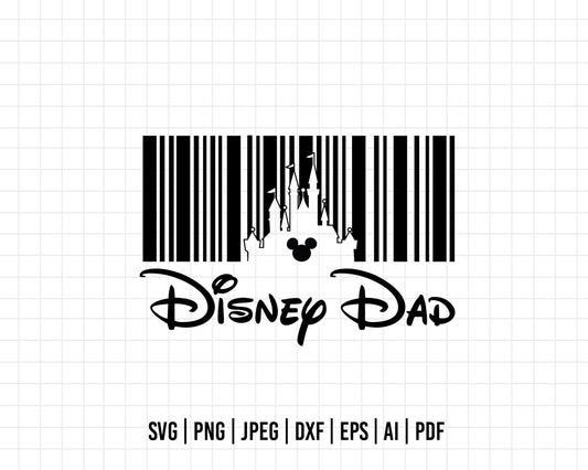 COD169- Barcode Disney dad svg, Father svg, dad svg, disney svg, Silhouette, Cricut