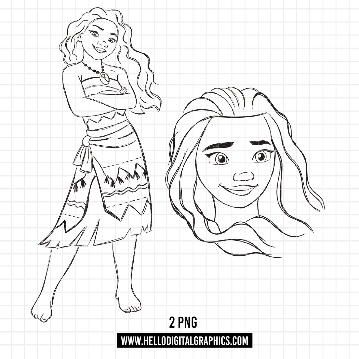 COD1696 - Moana png, Princess moana sketch png