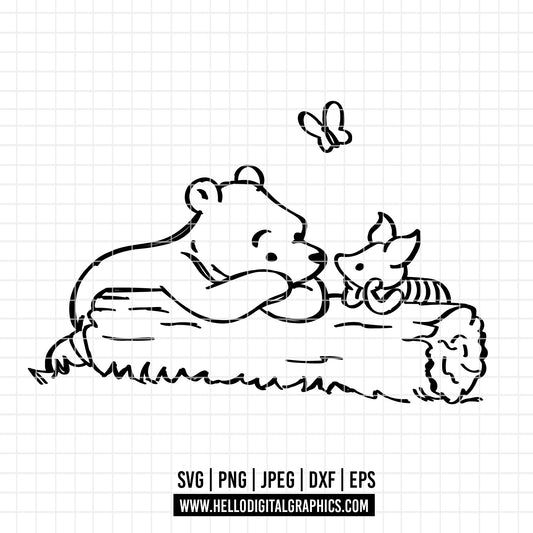 COD1707 - Winnie the Pooh svg, pooh png, classic winnie the pooh svg, baby shower svg, pooh party