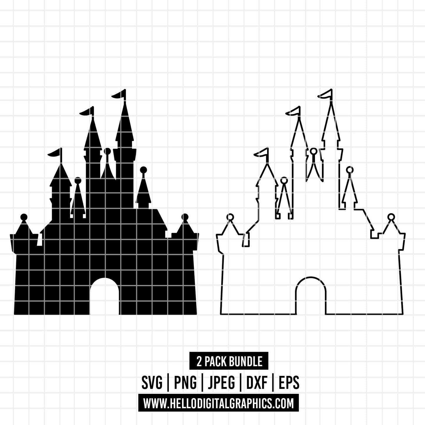 COD1717- Castle svg, disney castle outline svg, disney svg, home svg, png, ,cricut, silhouette