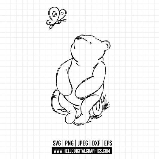 COD1726 - Winnie the Pooh svg, pooh png, classic winnie the pooh svg, baby shower svg, pooh party