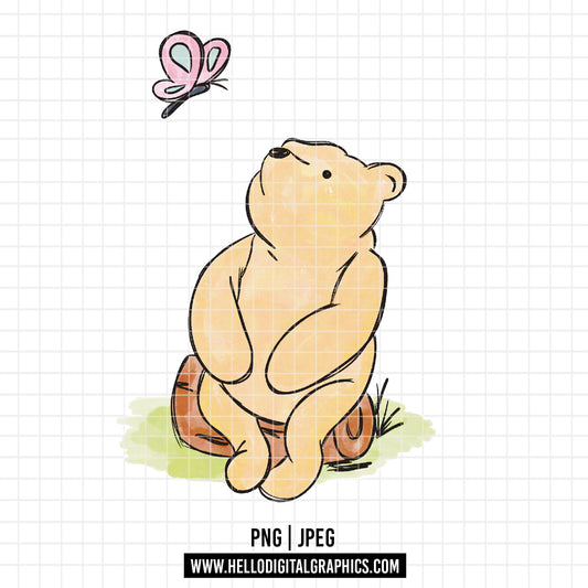 COD1741 - Winnie the Pooh Png, pooh png, classic winnie the Pooh Png, baby shower png