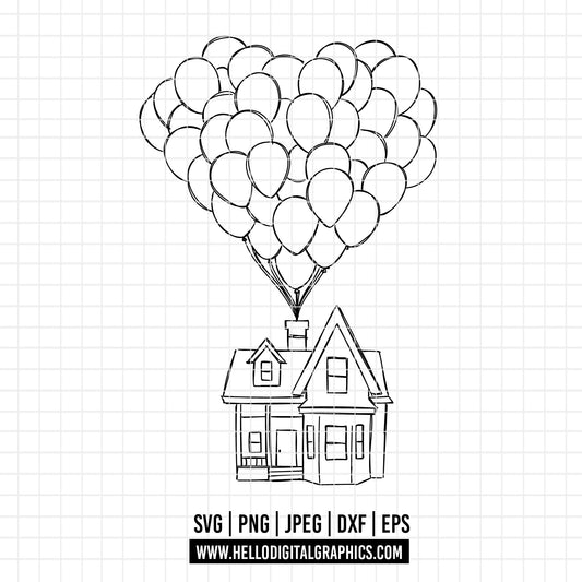 COD1744 - Up Movie svg, Adventure Is Out There svg, Up Balloon Shirt, Carl, Dug, Russel, Kevin, Balloon Shirt svg, Up PNG, Up Clipart, Up svg