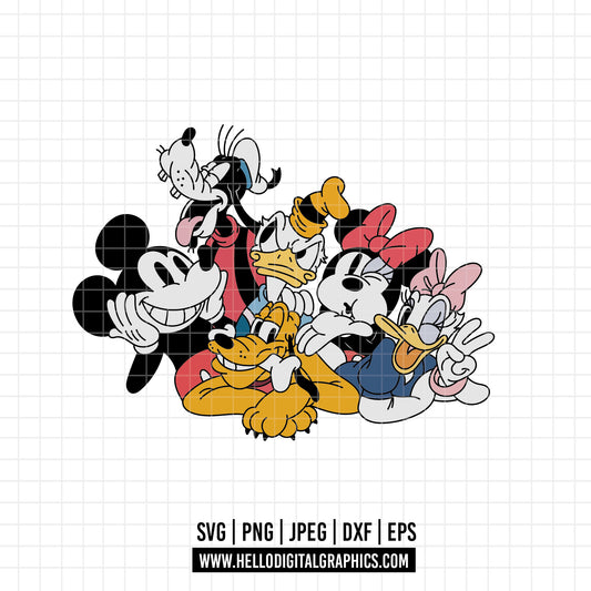 COD1782 - Disney svg, mickey svg, minnie svg, pluto svg, goffy svg, donald svg, Silhouette, Cricut