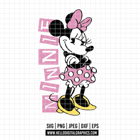 COD1802 -  Minnie mouse svg, Disney svg, minnie svg, Silhouette, Cricut, minnie dtf