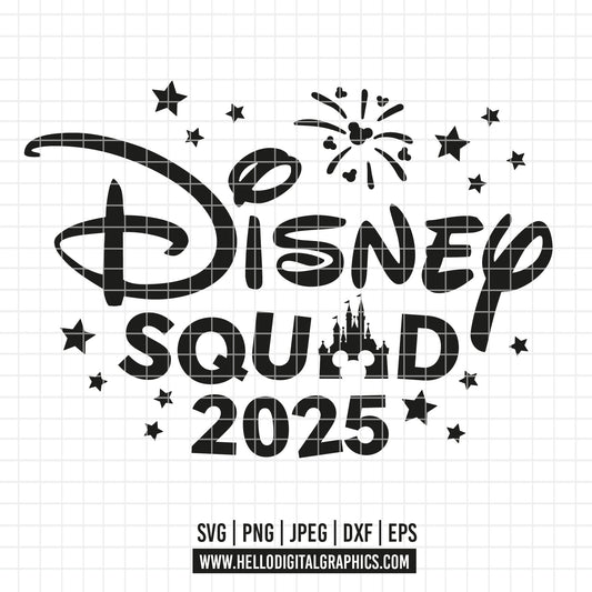 COD1805 - Disney squad 2025 svg, mickey svg, castle svg, Trip svg, Silhouette, Cricut