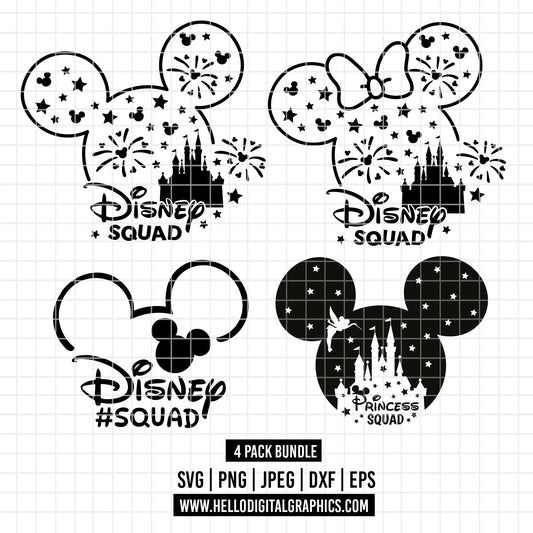 COD1806 - Disney squad svg, minnie svg, castle svg, Trip svg, Silhouette, Cricut, Princess squad svg