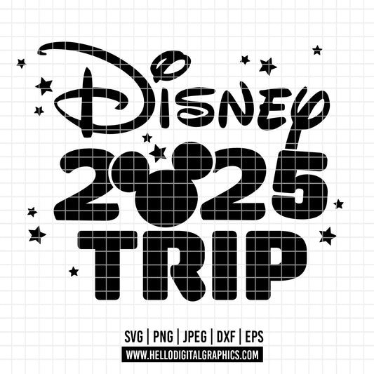 COD1808 - Disney 2025 trip svg, mickey svg, castle svg, Trip svg, Silhouette, Cricut