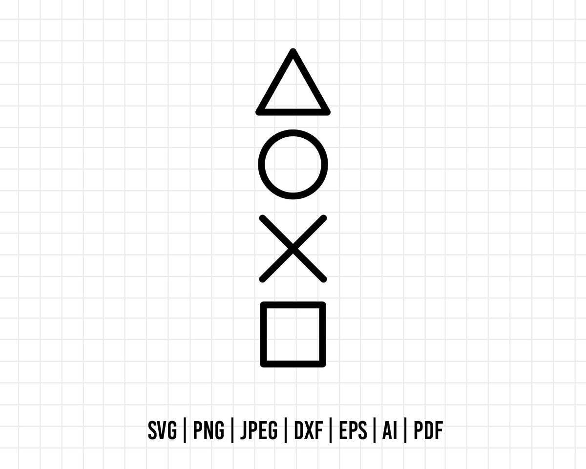 Video Game Button Pattern Svg COD181- Playstation Buttons SVG, Playstation, Suitable for Silhouette ...