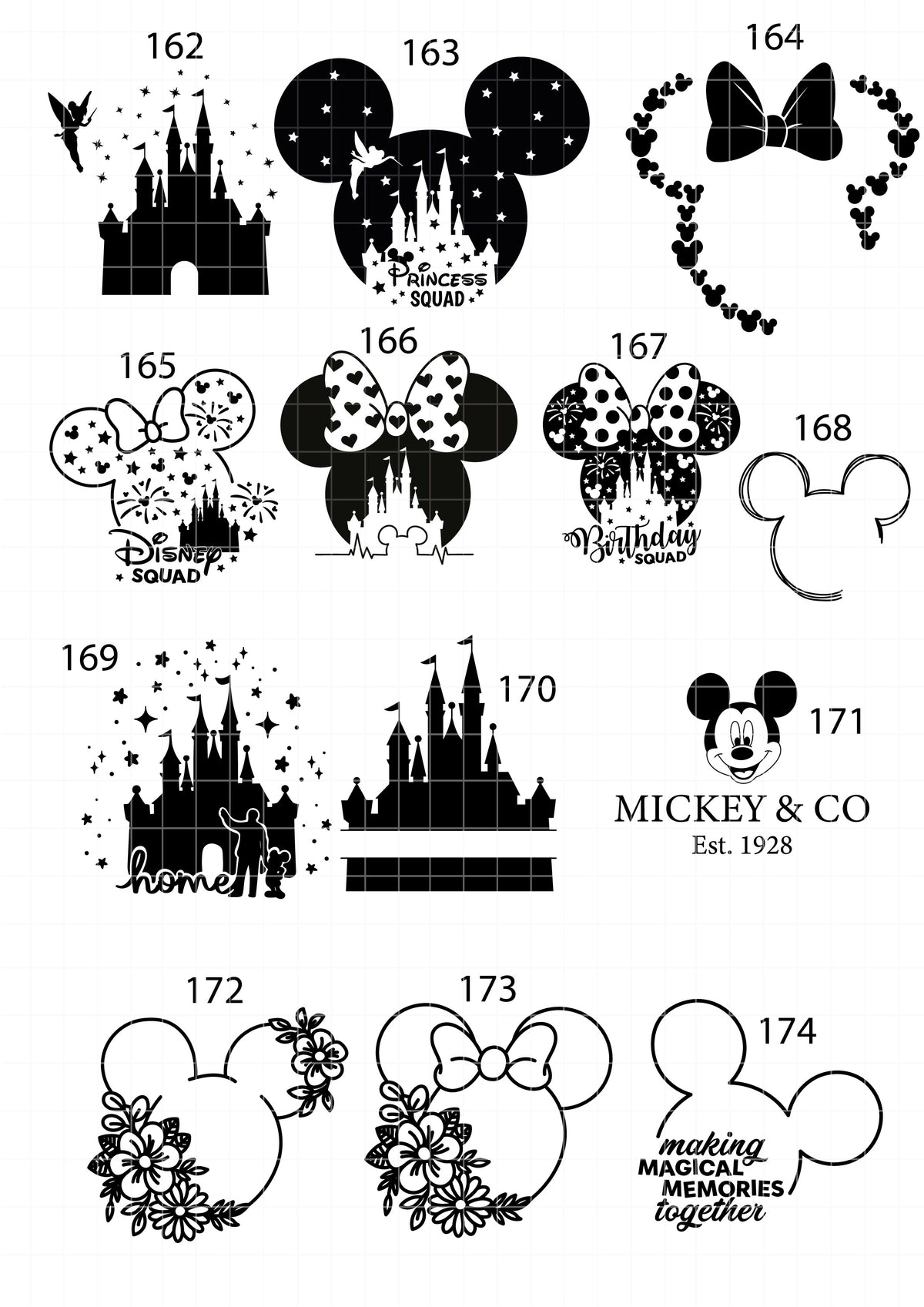 COD1843 - Disney pack Bundle SVG, EPS, PNG - Disneey icons pack bundle ...