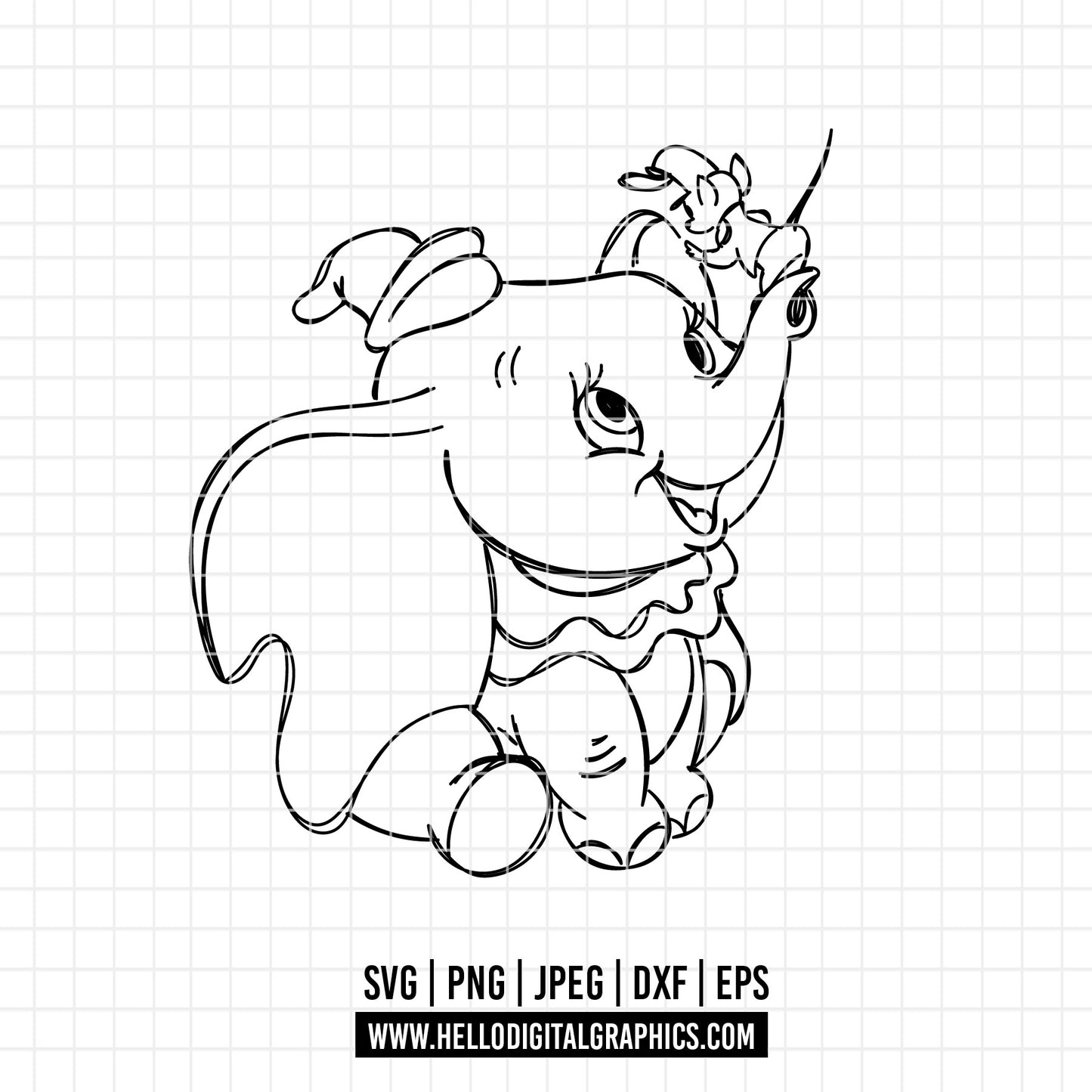 COD1849- Dumbo svg, Digital Download, Instant Download, svg, dxf, eps & png files included!