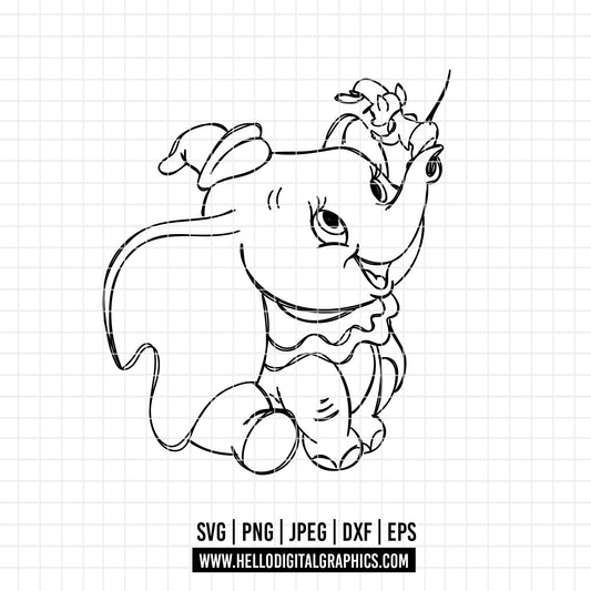 COD1849- Dumbo svg, Digital Download, Instant Download, svg, dxf, eps & png files included!