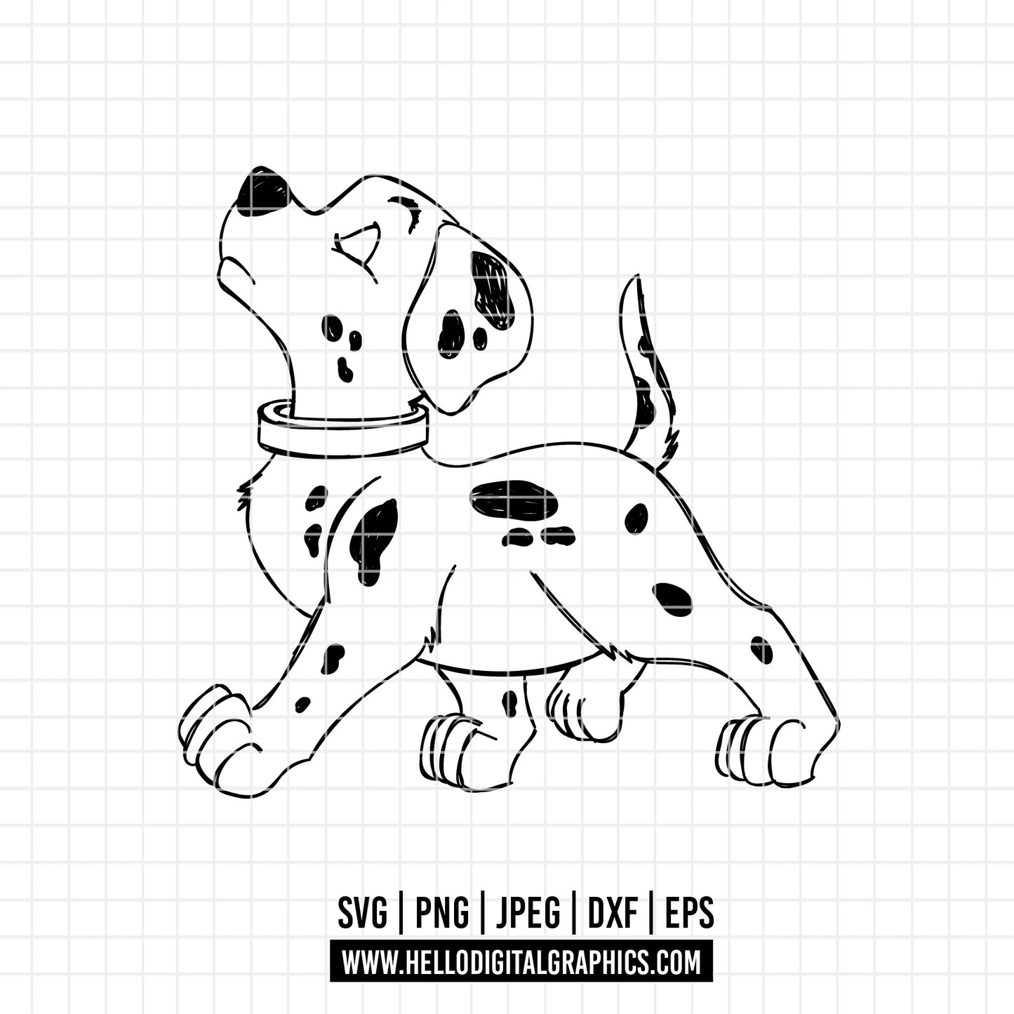 COD1850- Dalmatian svg, dog svg, dalmatian cut file, puppy outline svg, disney svg, disney christmas svg