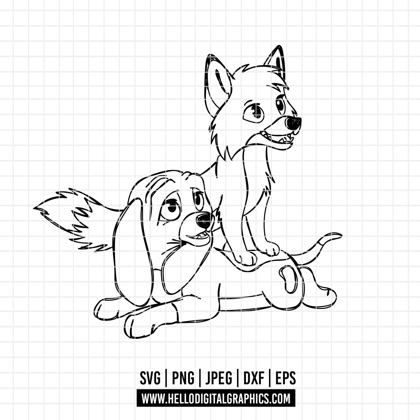 COD1854- The Fox and the Hound svg, The Fox and the Hound clipart, Disney svg (copia)