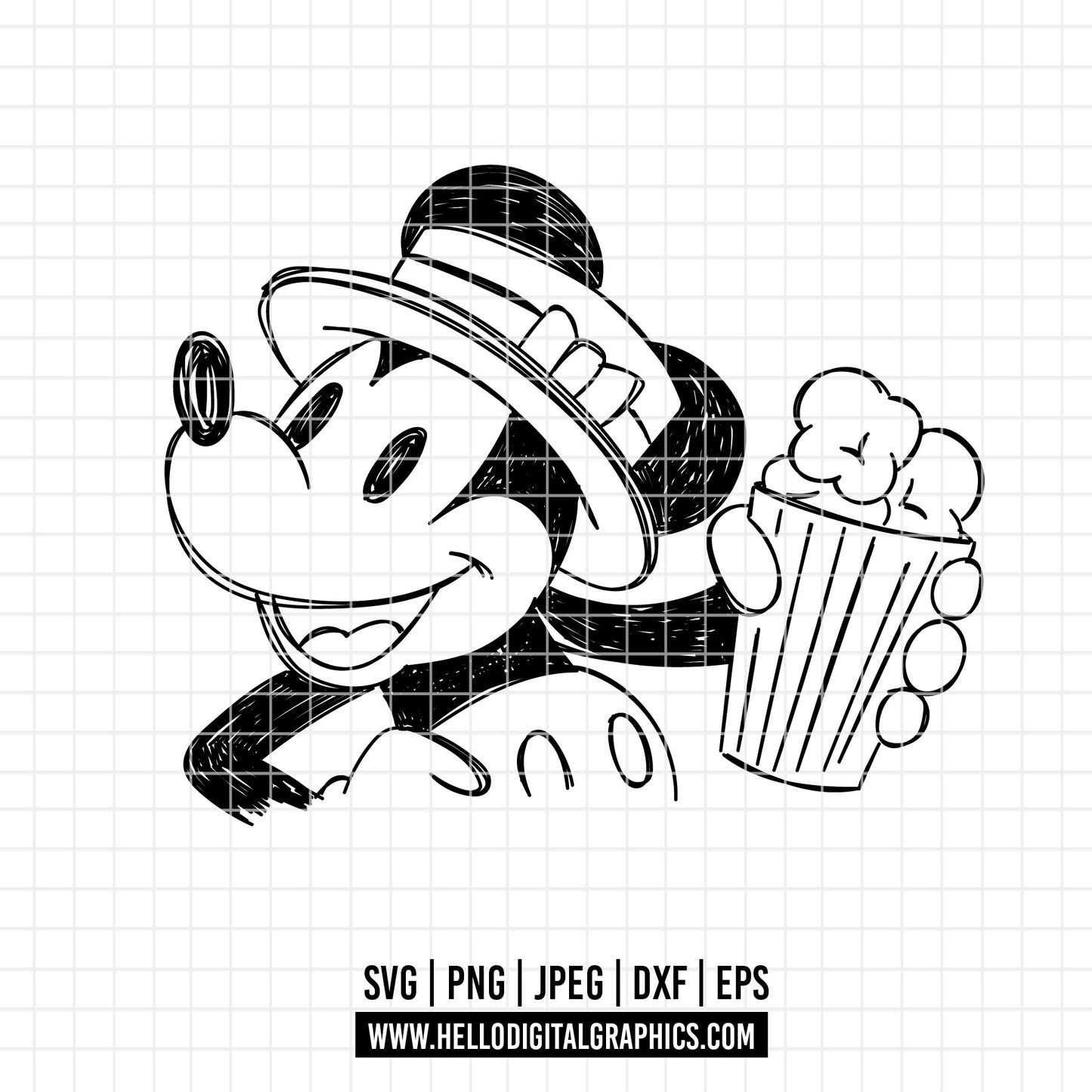 COD1862- Mickey sketch svg, Mickey outline Svg, Disney svg, Magical svg, Mickey face svg