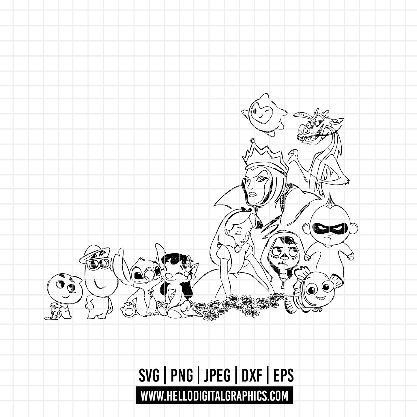 COD1879- Disney characters svg, Castle svg, princess elements svg, disney svg, magic svg, cricut, silhouette