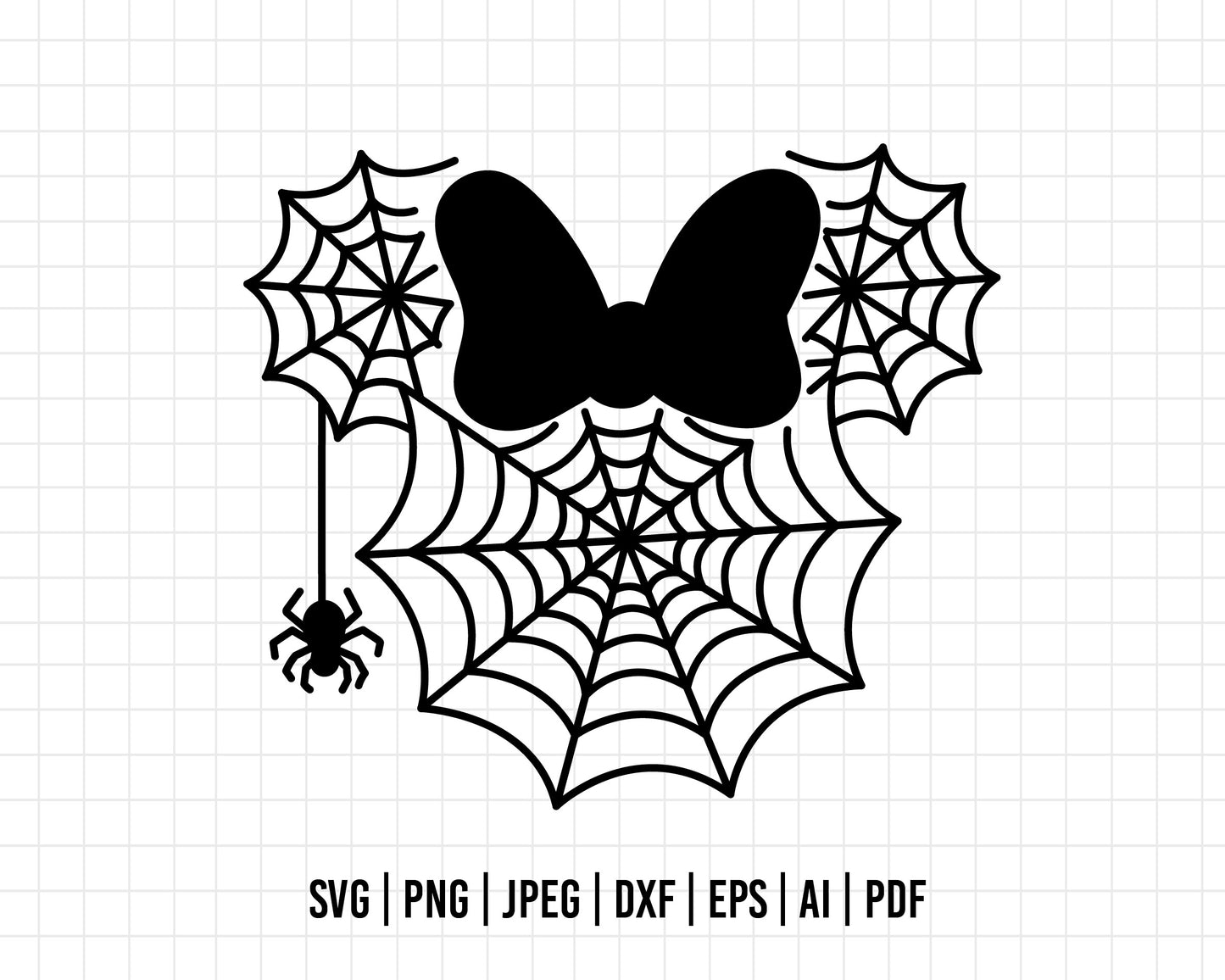 COD191- Halloween Spider web minnie spider svg, Halloween svg, Trick Or Treat Svg, Spooky Vibes Svg