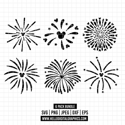 COD1969 - Mickey Head Fireworks SVG, fireworks SVG and PNG Download for cricut and silhouette cutting files for cricut silhouette