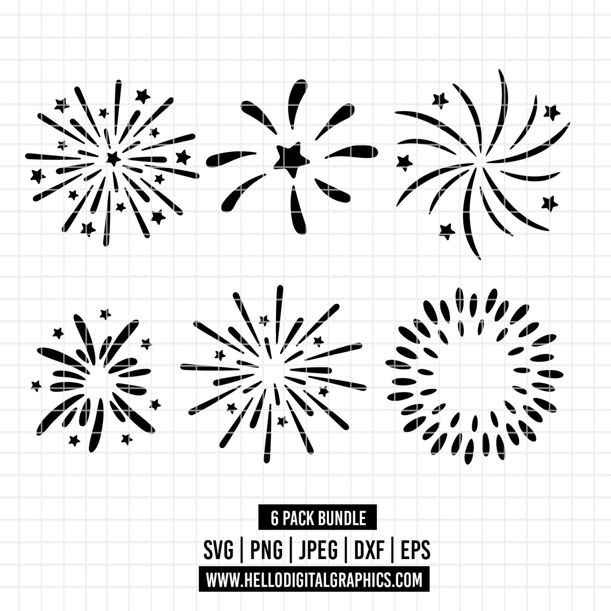 COD1977 - Fireworks pack bundle SVG,EPS,PNG - Fireworks pack outline C ...