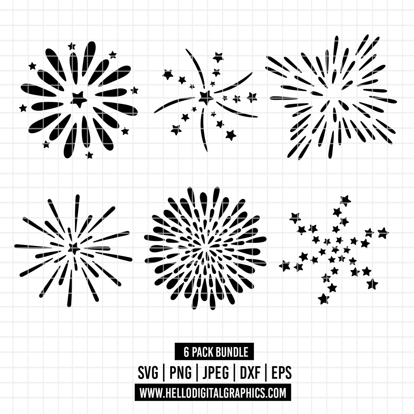 COD1977 - Fireworks pack bundle SVG,EPS,PNG - Fireworks pack outline Clipart Vector. Fireworks Line art. Fireworks dtf