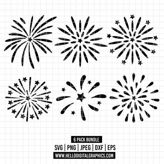 COD1979 - Fireworks pack bundle SVG,EPS,PNG - Fireworks pack outline Clipart Vector. Fireworks Line art. Fireworks dtf