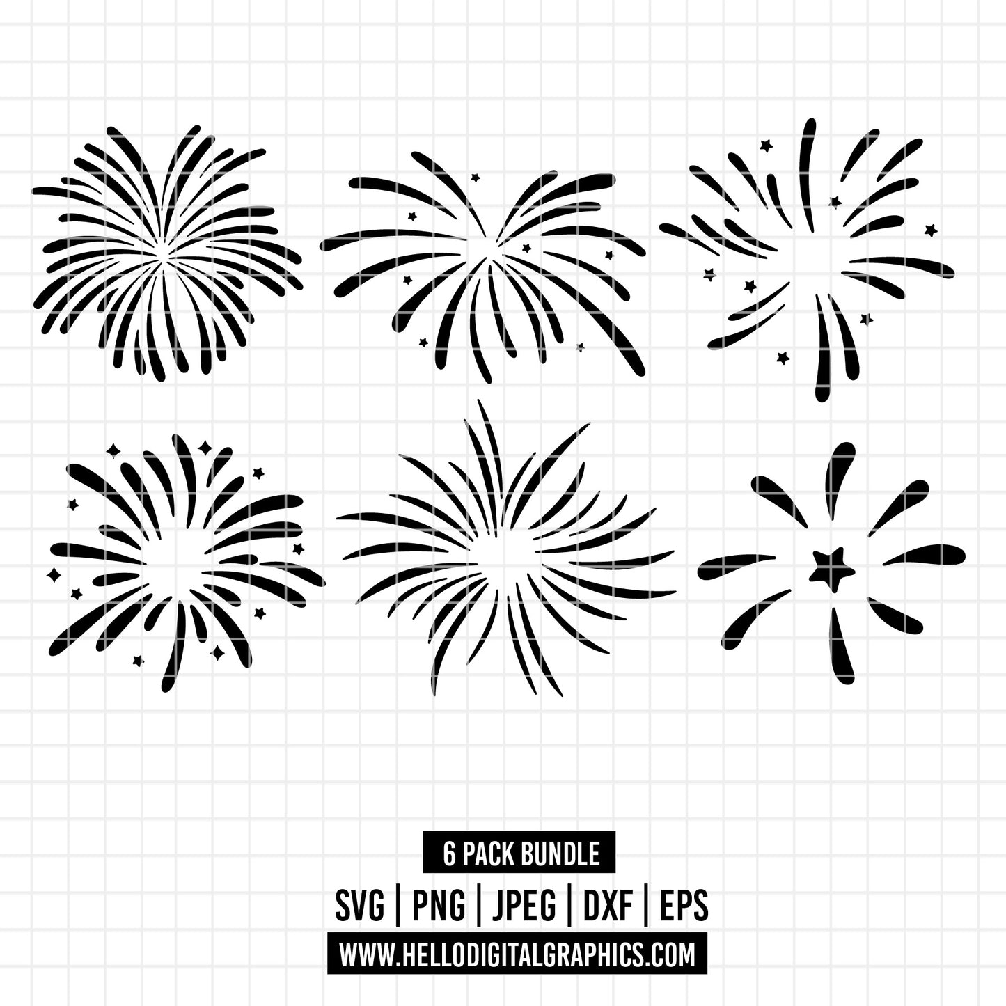 COD1981 - Fireworks pack bundle SVG,EPS,PNG - Fireworks pack outline Clipart Vector. Fireworks Line art. Fireworks dtf