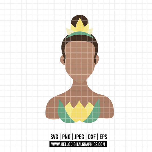 COD1992 - The frog and the Princess svg, tiana svg, frog svg, Princess Tiana with Frog, outline svg, cricut silhouette, Princess svg, Disney svg