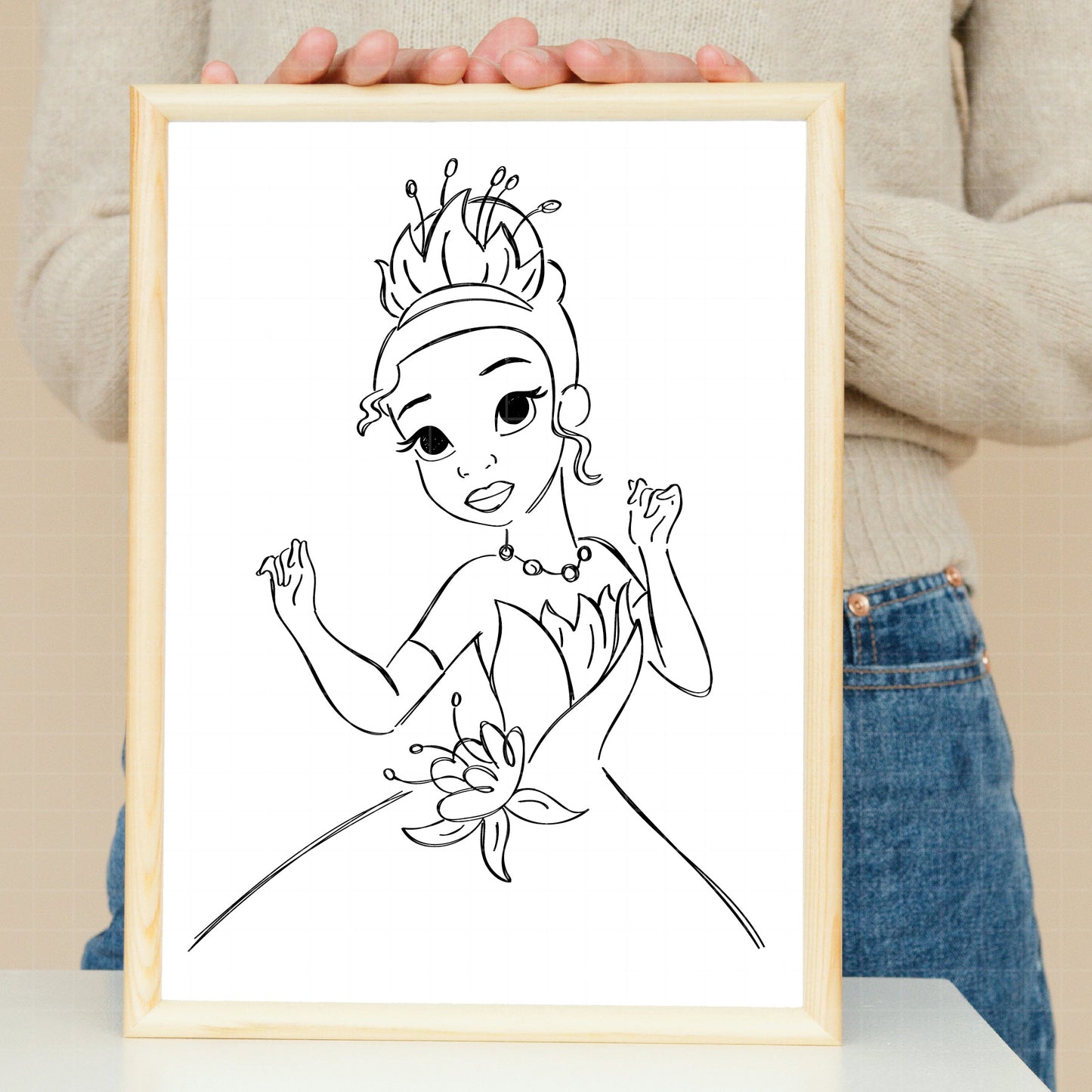 COD1993 - The frog and the Princess svg, tiana svg, frog svg, Princess Tiana with Frog, outline svg, cricut silhouette, Princess svg, Disney svg