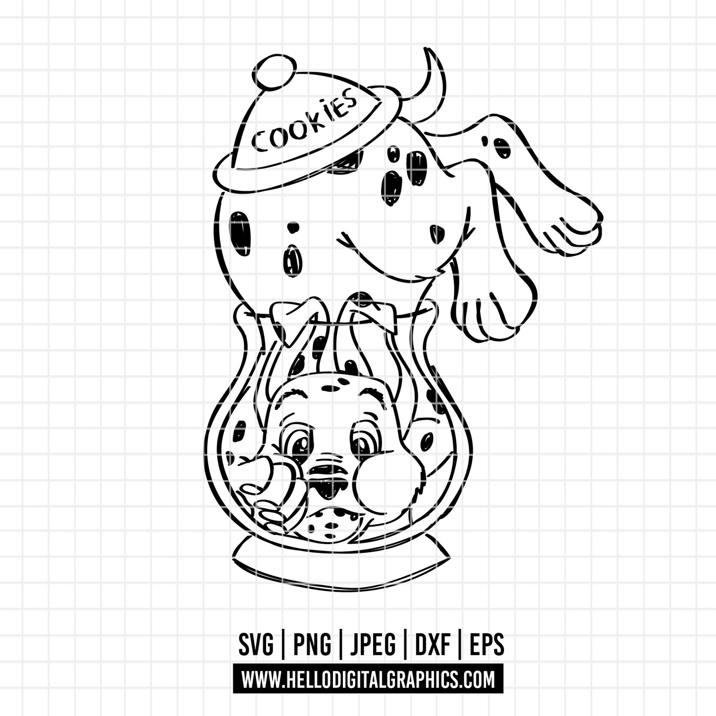 COD2026 - Dalmatian svg, dog svg, dalmatian cut file, puppy outline svg, disney svg, disney christmas svg