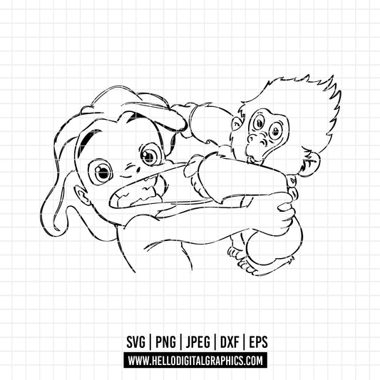 COD2029 - Tarzan svg, Disney svg, Magical svg, Tarzan and jane sketch svg