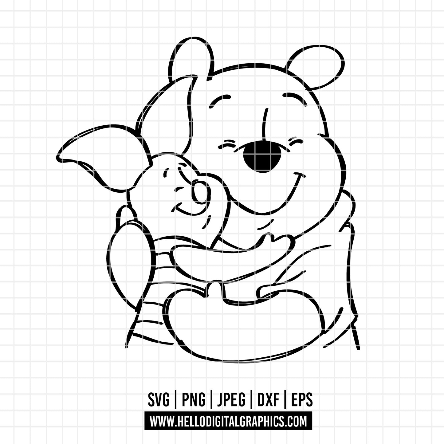 COD2059 - Winnie the pooh svg, Igor svg, Winnie The Pooh With Balloon, Pooh Party Supplies