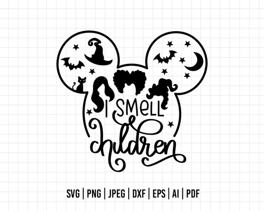 COD206- I smell children svg, Hocus pocus svg, Sanderson witches svg, Halloween svg, Trick Or Treat Svg, Disney svg