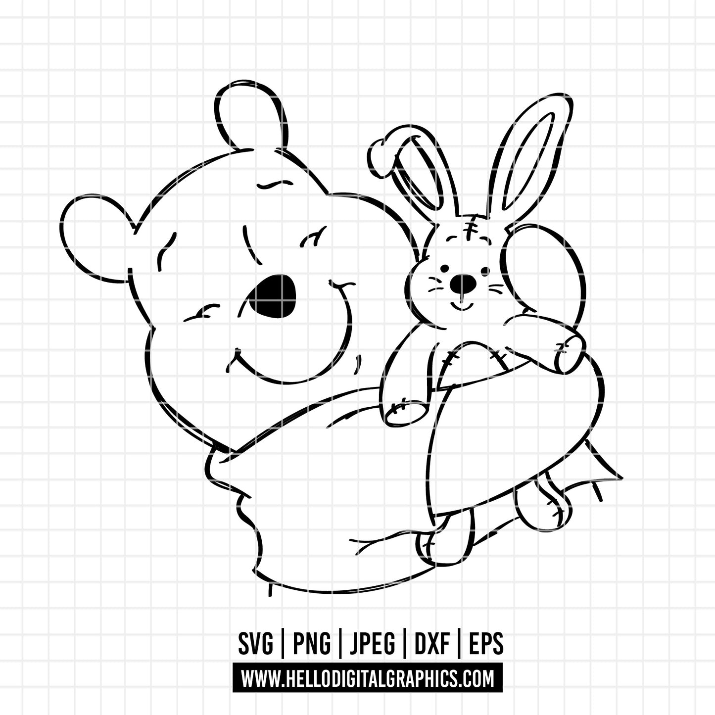 COD2061 - Winnie the pooh svg, Igor svg, Winnie The Pooh With Balloon, Pooh Party Supplies