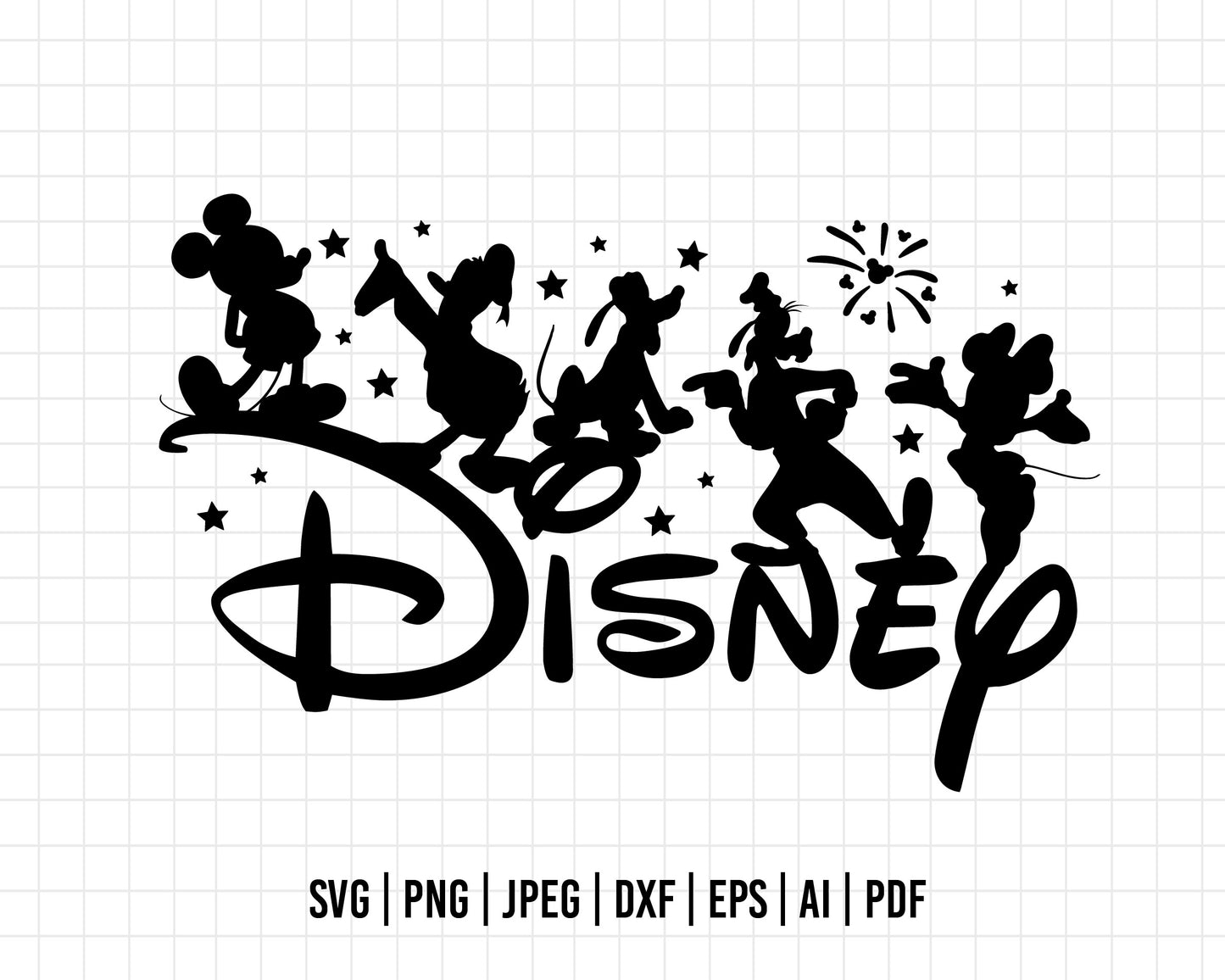 COD207- Disney svg, mickey svg, minnie svg, pluto svg, goffy svg, donald svg, Silhouette, Cricut