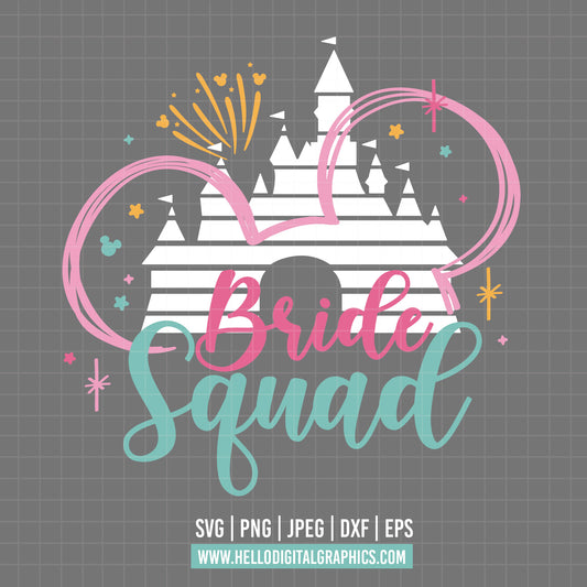 COD2082 - Bride squad svg, Disney squad 2025 svg, mickey svg, castle svg, Trip svg, Silhouette, Cricut