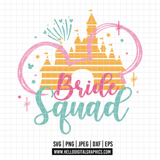 COD2083 - Bride squad svg, Disney squad 2025 svg, mickey svg, castle svg, Trip svg, Silhouette, Cricut