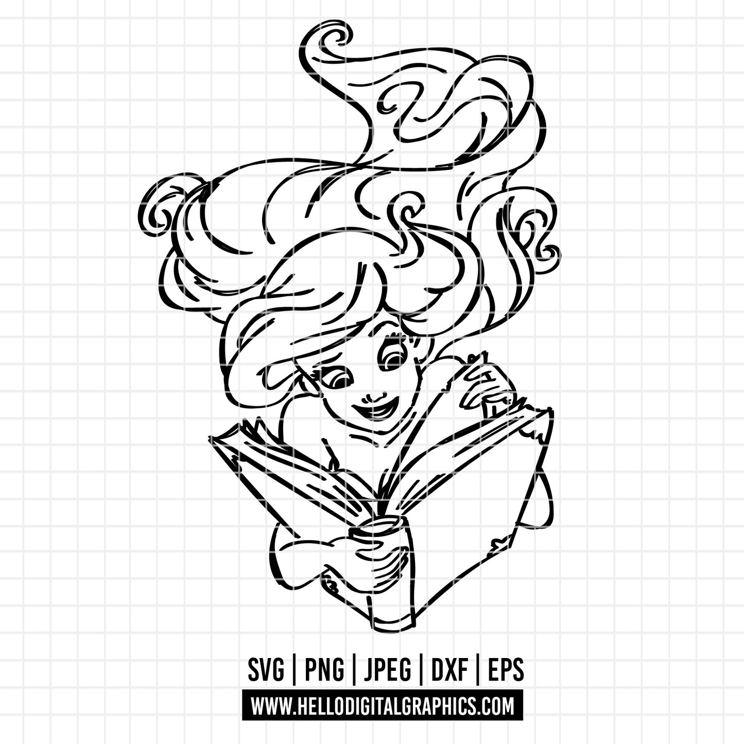 COD2084- Little Mermaid svg, Ariel svg, Outline Svg, Princess svg, disney svg, Cricut, Silhouette