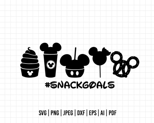 COD209- snackgoals svg, Snacks svg, Mickey Mouse Ears Head, Disney svg, mickey svg, Silhouette, Cricut