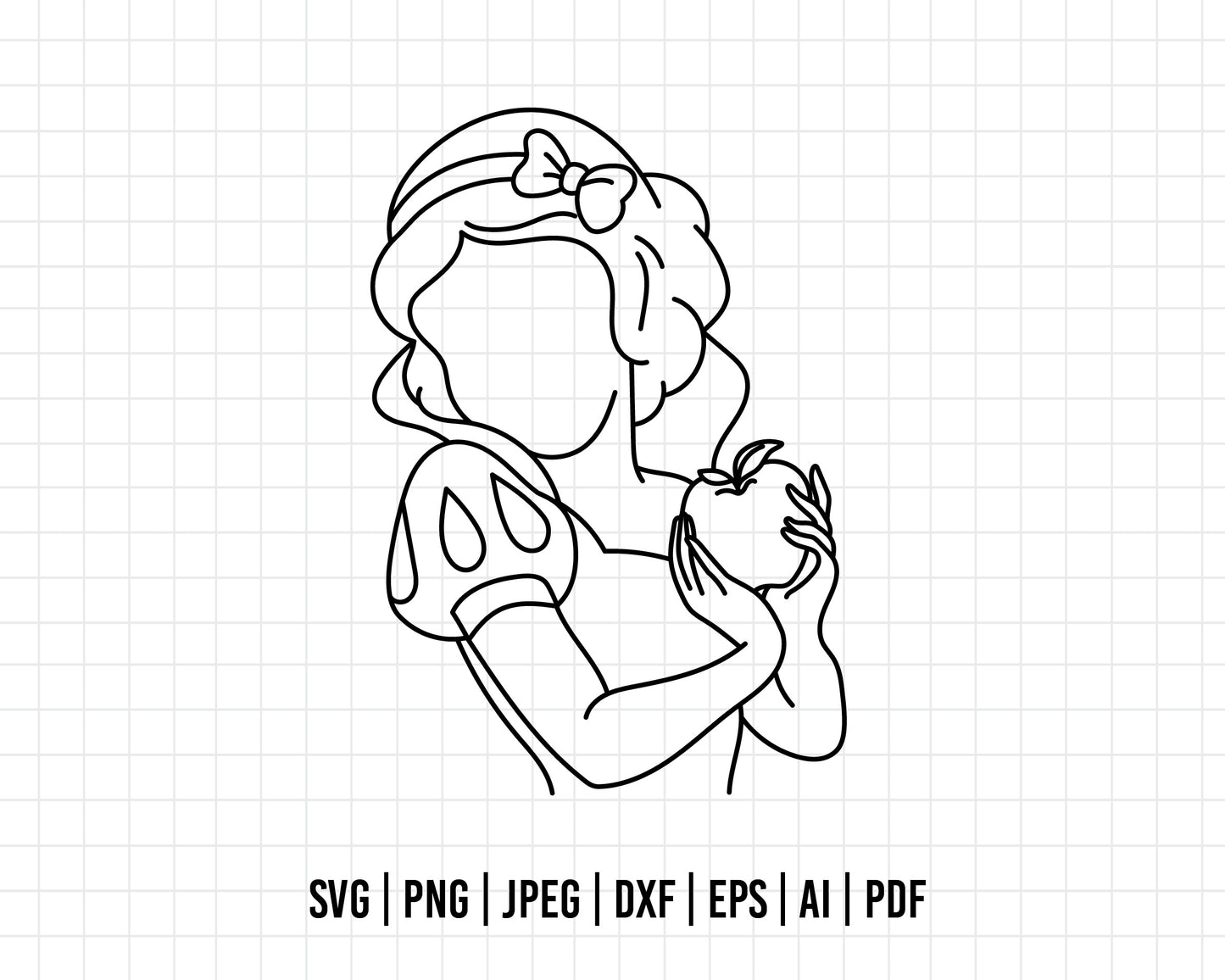 COD21-Snow White svg, Princess SVG, Snow White and the Seven Dwarfs svg, Cricut, Silhouette, outline svg, disney svg