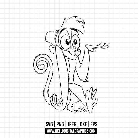 COD2101 - Abu from Aladdin Hand Drawn svg, Aladdin svg, Cheeky monkey SVG, Aladdin clipart