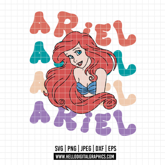 COD2115- Little Mermaid svg, Ariel svg, Outline Svg, Princess svg, disney svg, Cricut, Silhouette