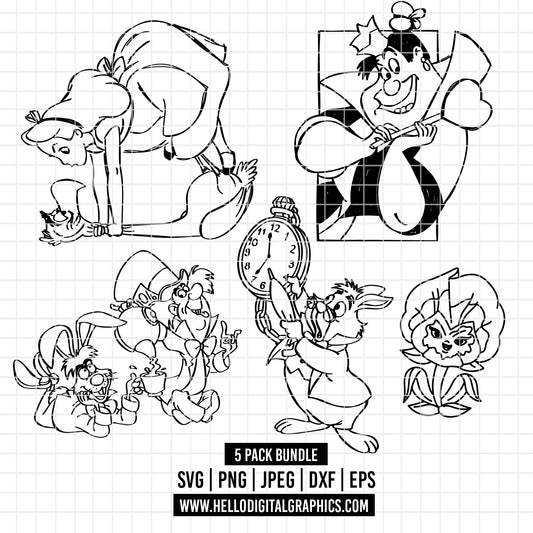 COD2117 - Alice in wonderland svg, Alice sketch svg, disney svg, Silhouette, Cricut