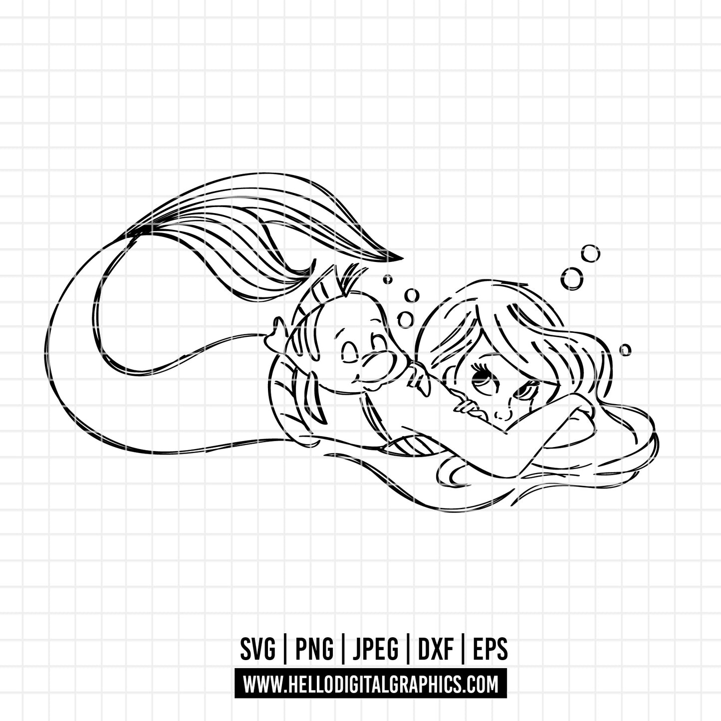 COD2122 - Little Mermaid svg, Ariel svg, Princess svg, disney svg, Cricut, Silhouette