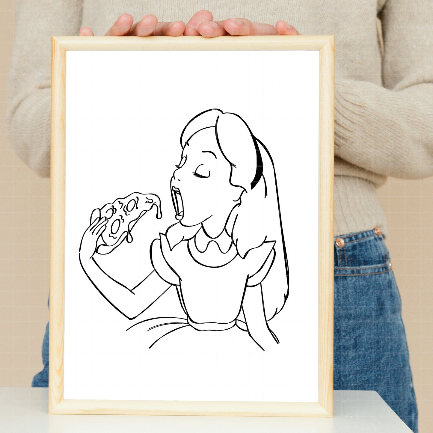 COD2125 - Alice in wonderland svg, Alice sketch svg, disney svg, Silhouette, Cricut