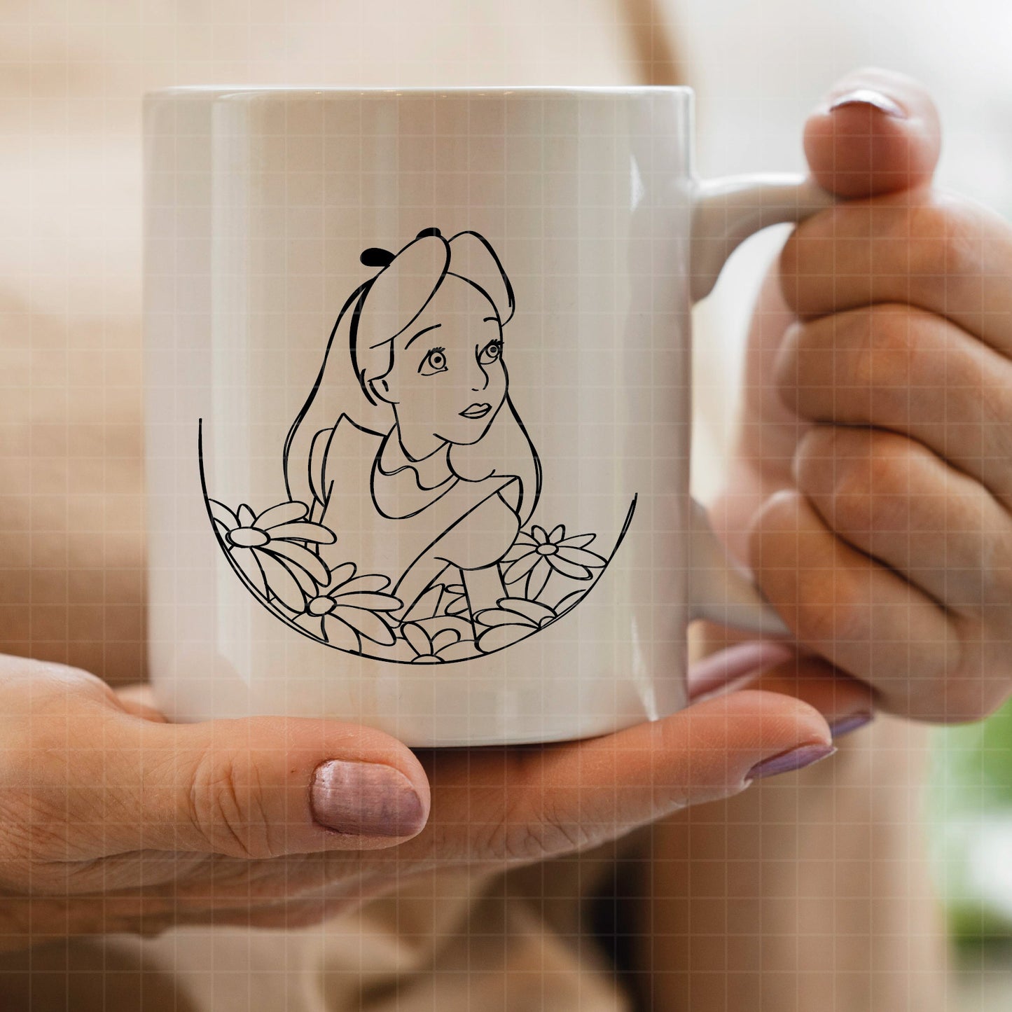 COD2125 - Alice in wonderland svg, Alice sketch svg, disney svg, Silhouette, Cricut