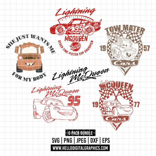 COD2134 - Cars bundle svg, Png, Ka Chow Svg, Lightning McQueen Png, Think Fast Cars Png, Png Cars Sublimation