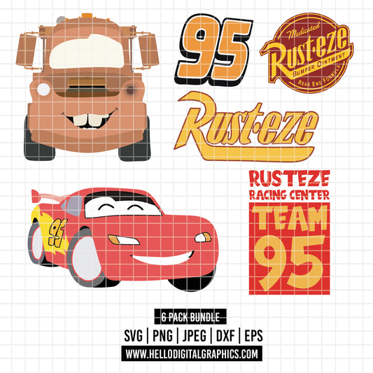 COD2135 - Cars bundle svg, Png, Ka Chow Svg, Lightning McQueen Png, Think Fast Cars Png, Png Cars Sublimation
