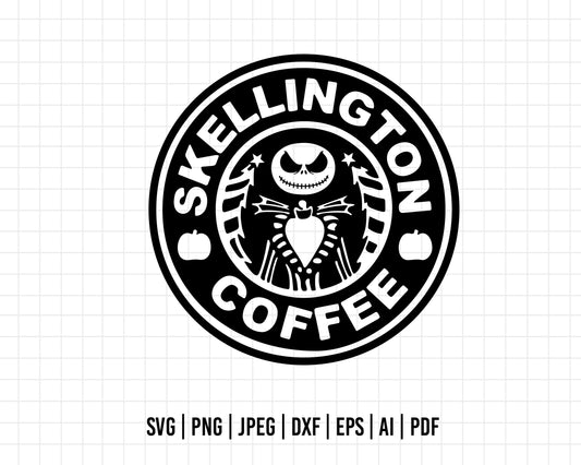 COD214- Skellington coffee SVG, Halloween  Svg, Trick Or Treat Svg, Halloween svg, coffee svg